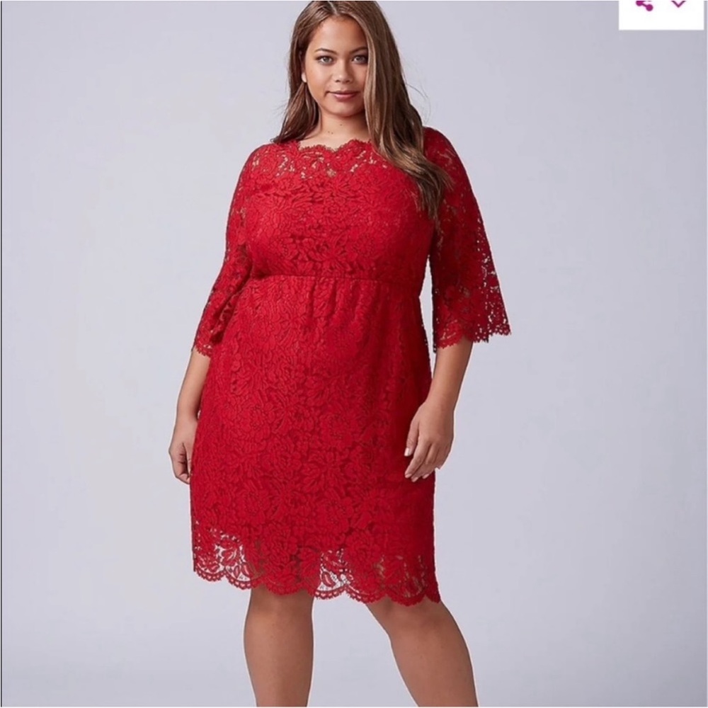 Lane Bryant Red Lace Dress